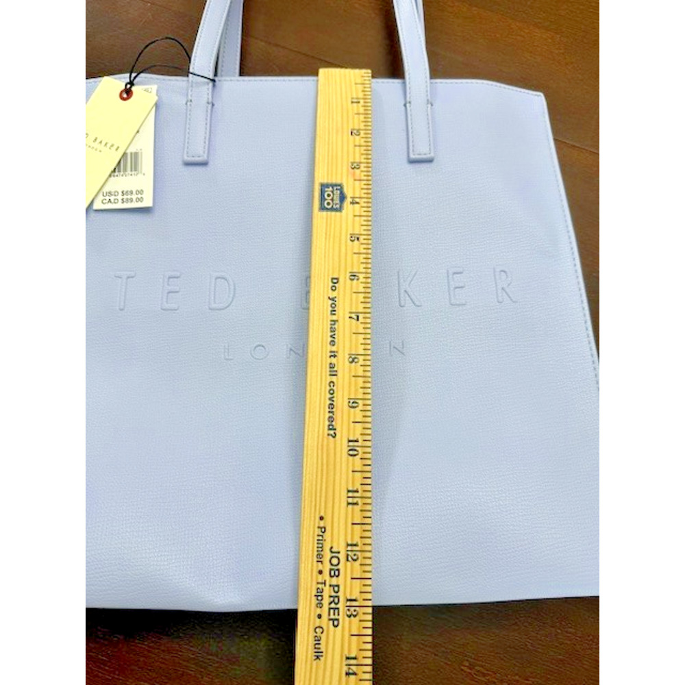 New Ted Baker London The ICON Soocon Light Blue Medium Faux Leather Tote Bag - Picture 6 of 9